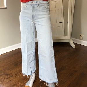 H & M wide leg cropped jeans